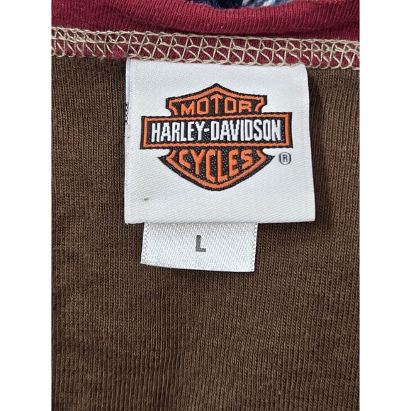 Harley Davidson Woman's Brown T Shirt Size Large  Short Sleeve Colombia, MO - Picture 4 of 5
